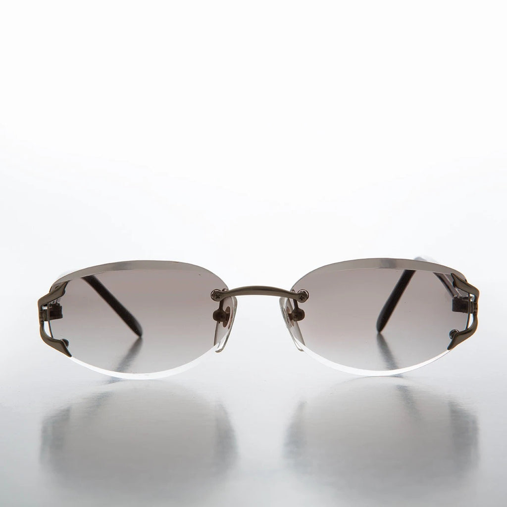 Slim Oval Silver Sunglasses
