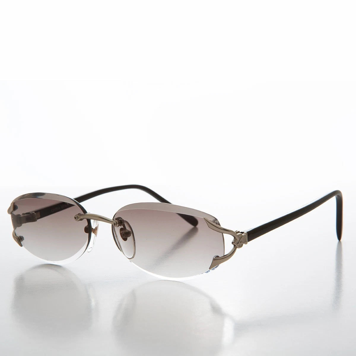 Slim Oval Silver Sunglasses