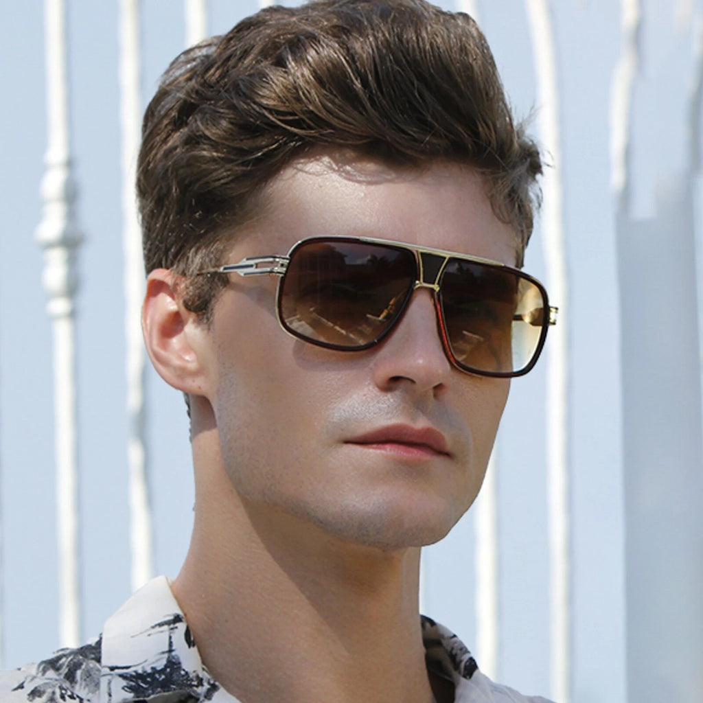 Retro Aviator Brown Shades